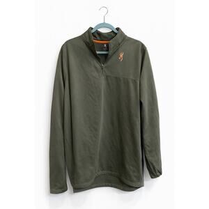 Browning Men’s 3XL Quarter Zip Pullover Olive Green Outdoor Hunting